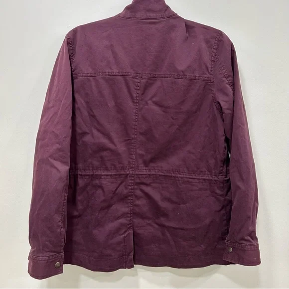 LL Bean Maroon Fleece Lined Utility Jacket - Picture 6 of 7